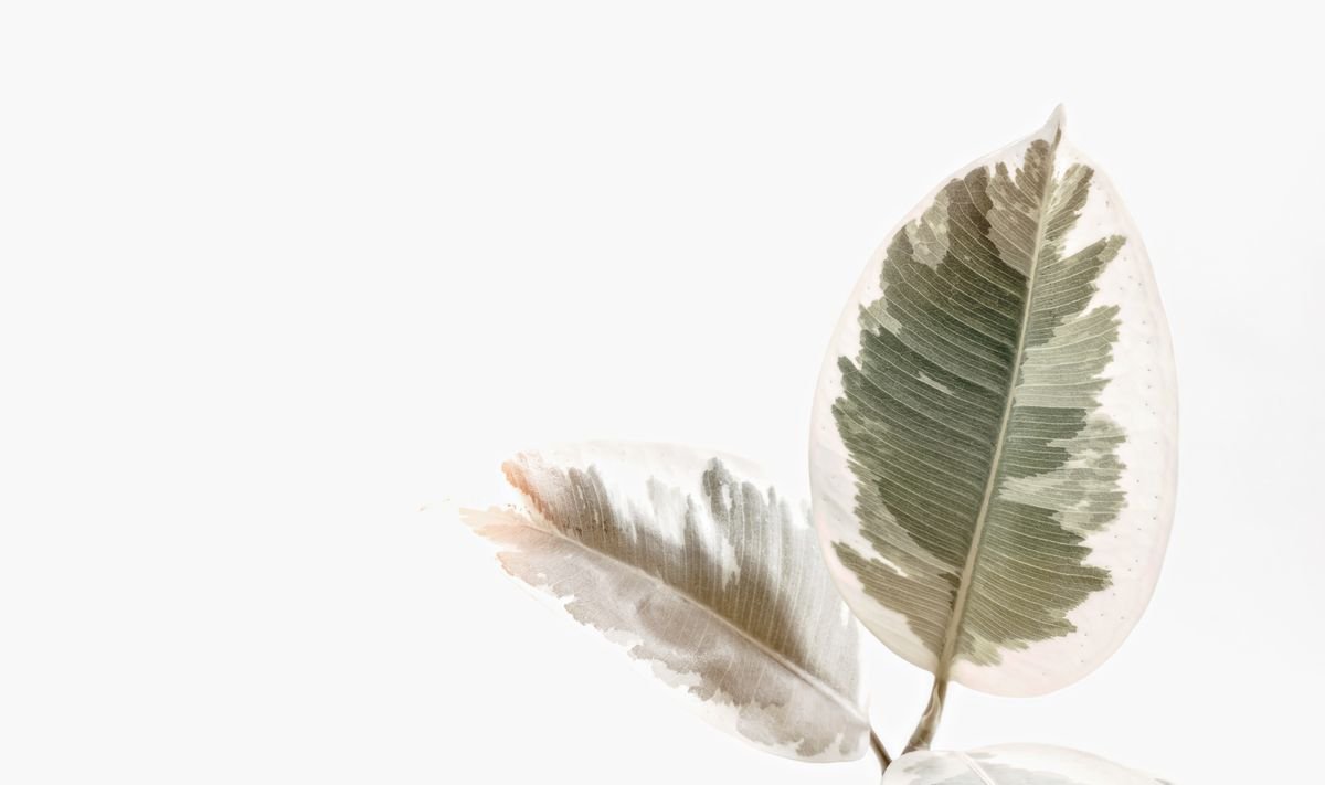 Variegated cream and green foliage detail illustrating patterned tissue that leaf cuttings fail to clone
